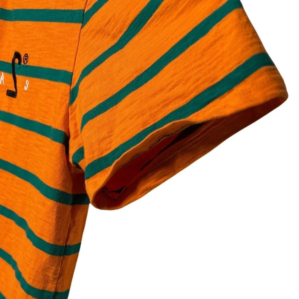 GUESS J. Balvin Vibras Collab Concert Stripe T-Shirt Orange Green Size M‎ EUC - Picture 4 of 7
